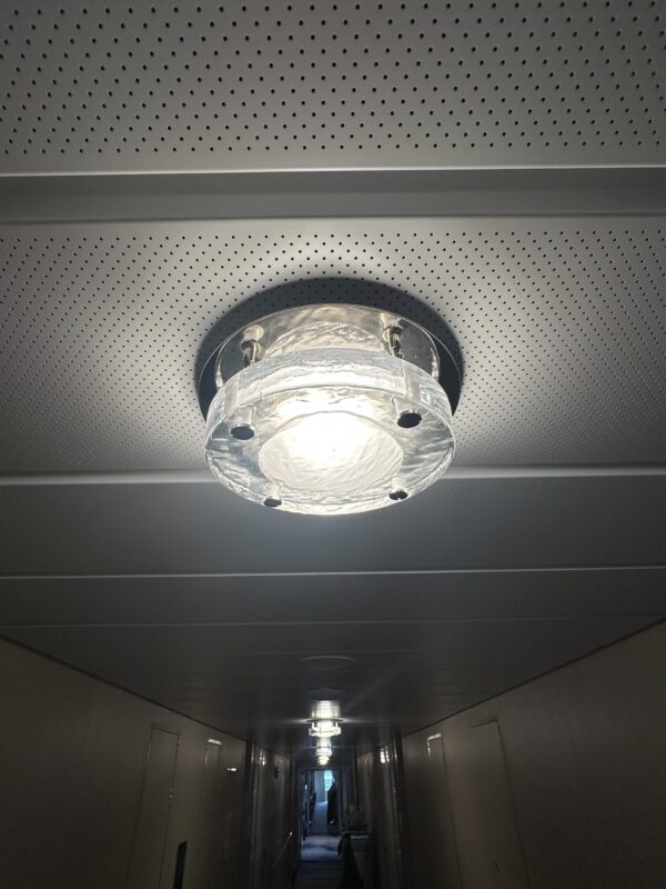 Corridor overhead lighting fixture round crystal shape