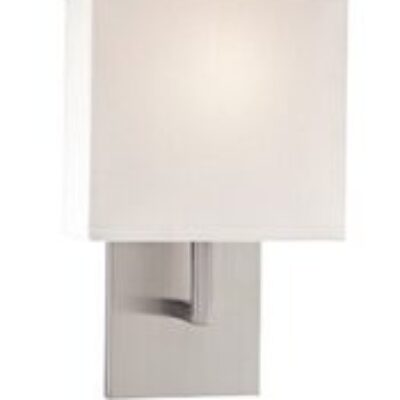 Silver Sconce with a White Square Shade