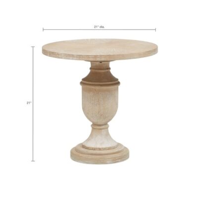 Round Accent Table in a Wheat Finish